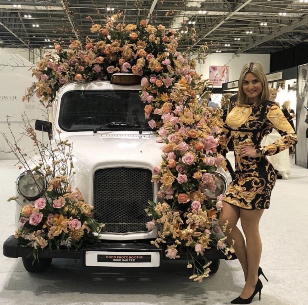 Floral taxi photo booth