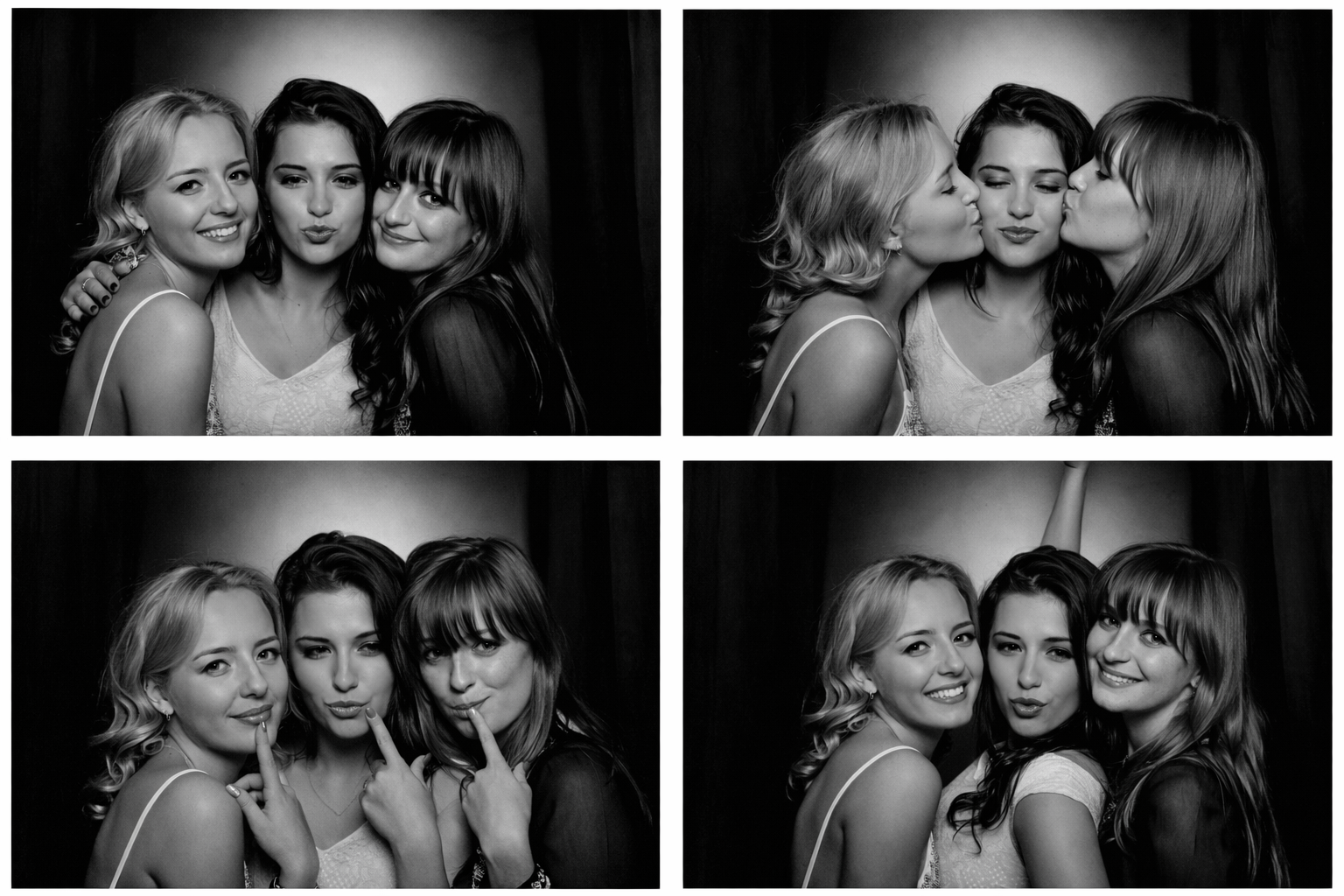 girls posing in a coco photo booths glam studio london