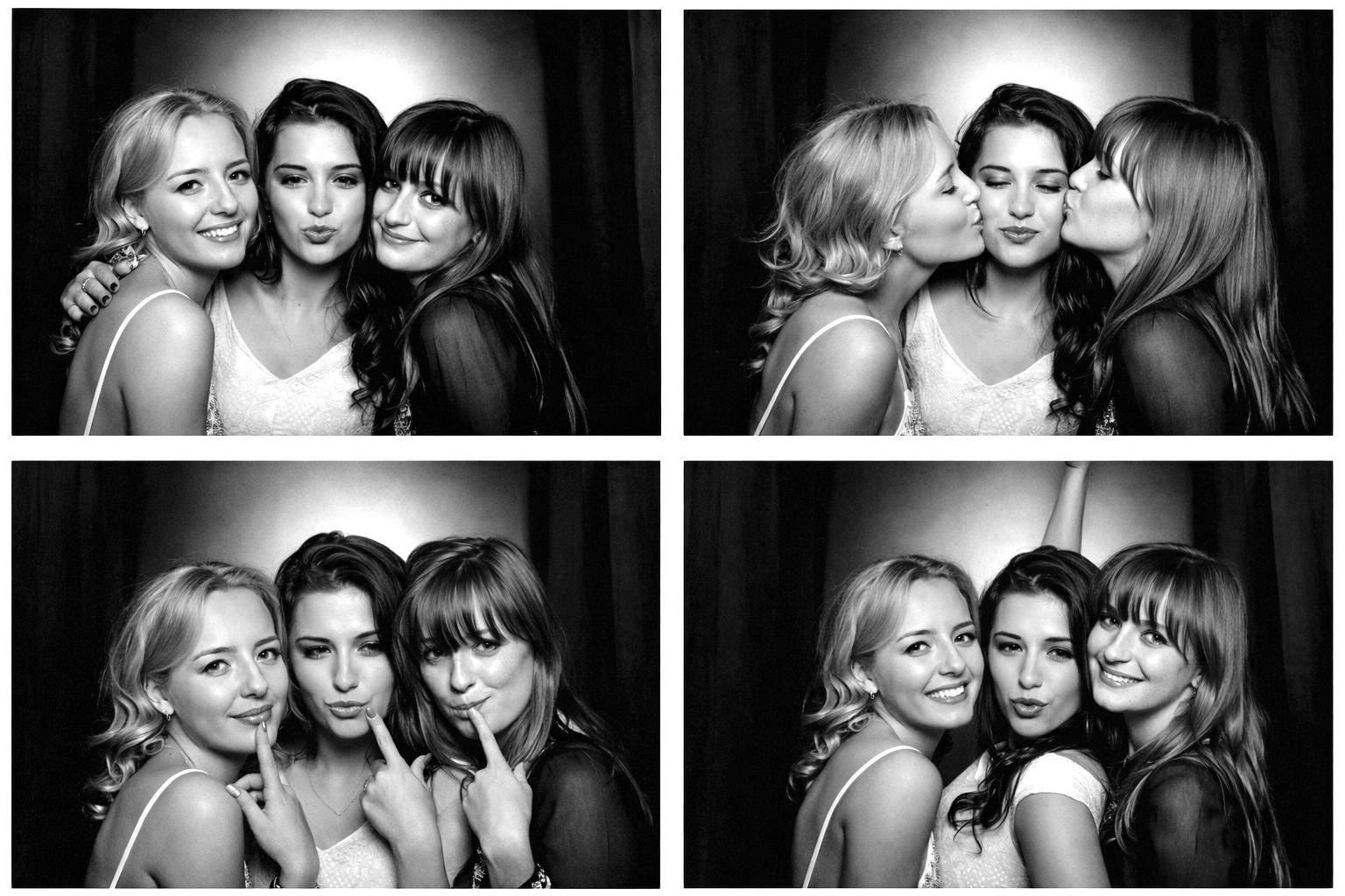 group posing in a glam style photo booth at a London event