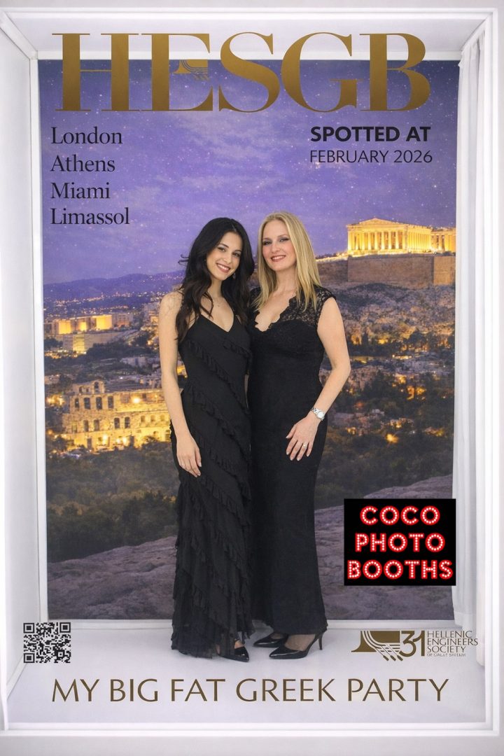 Walk in magazine photo booth at themed event