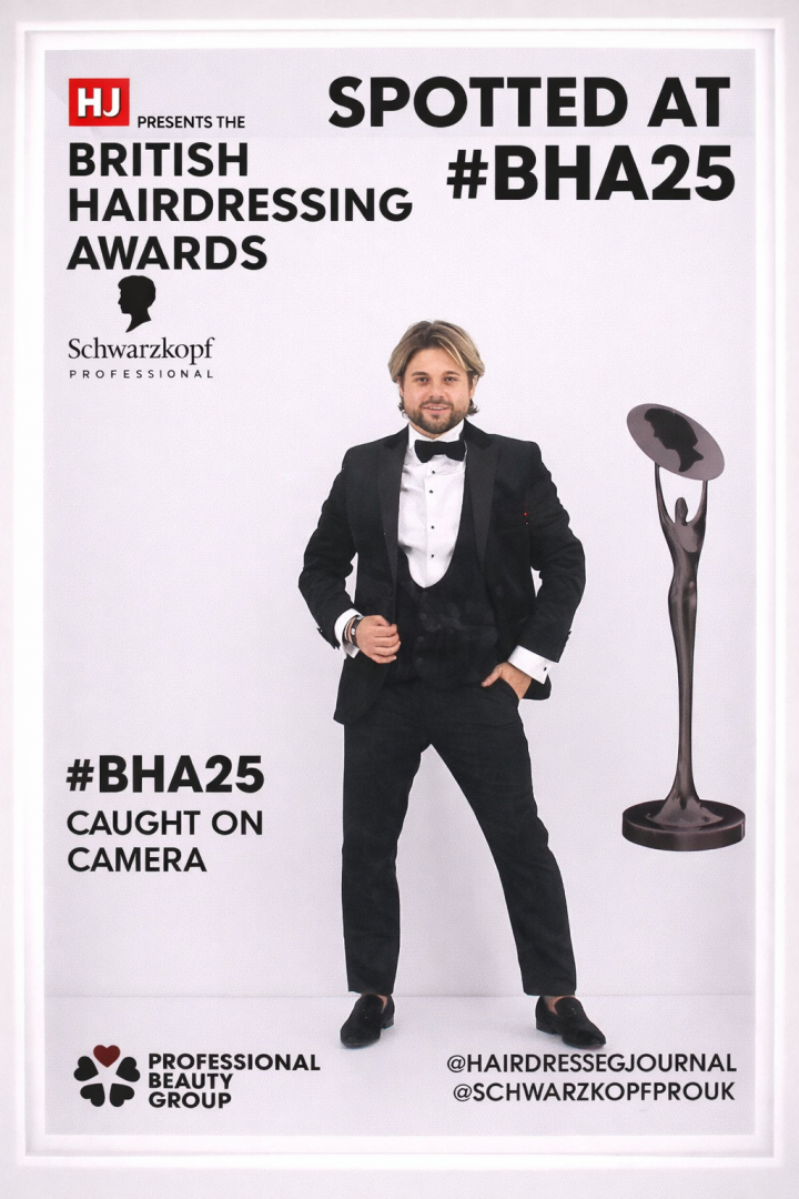 Magazine photo booth pose