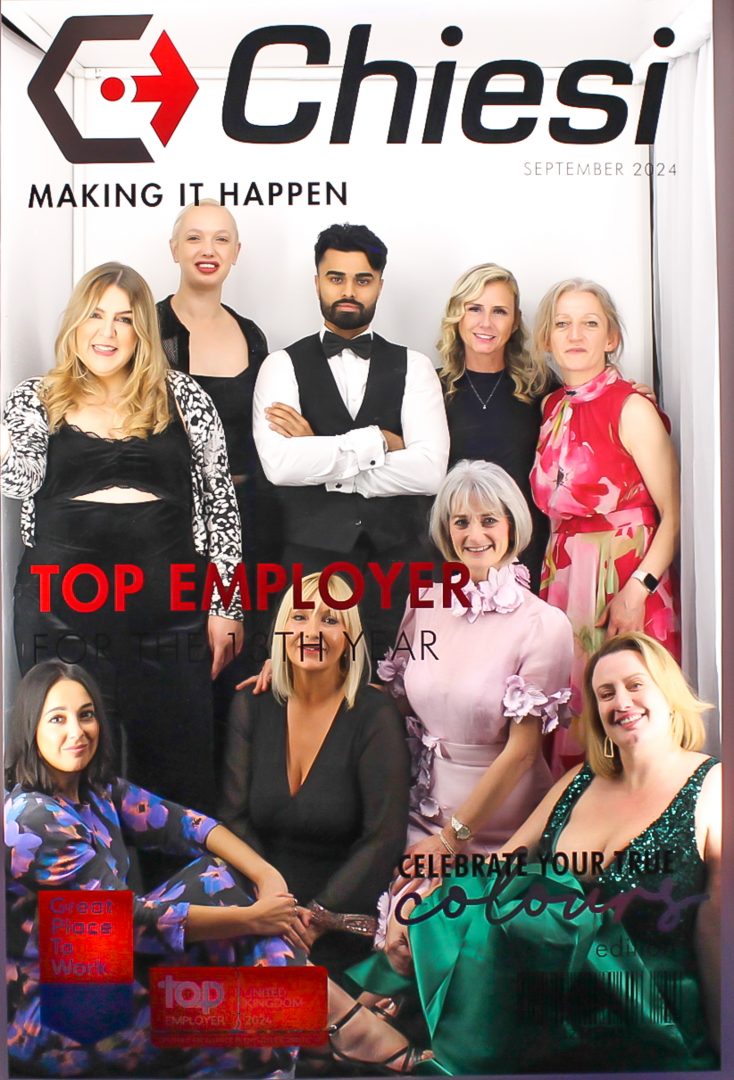 Walk in magazine cover booth at party