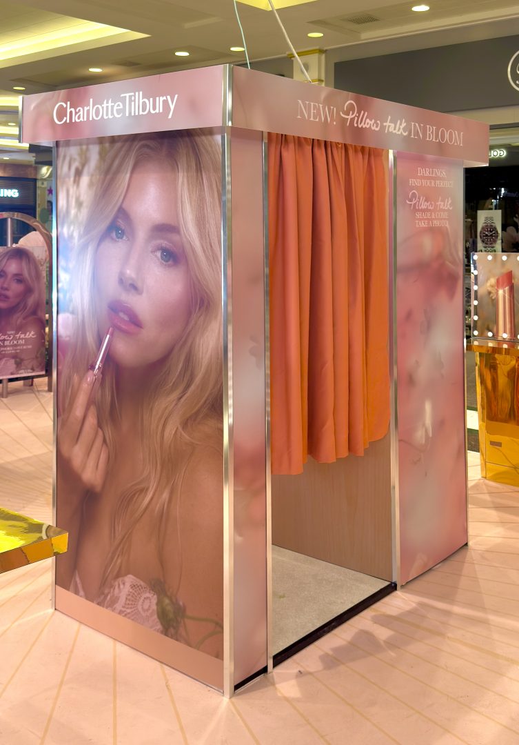 charlotte tilbury photo booth in an enclosed style